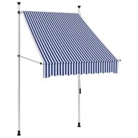 VidaXL Luifel handmatig uittrekbaar 100 cm blauw en witte strepen - thumbnail