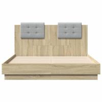 Bedframe met hoofdeinde bewerkt hout sonoma eiken 140x190 cm - thumbnail