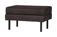 WOOOD Hocker 'Rodeo' Eco leder, kleur Zwart - thumbnail