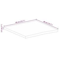 Tafelblad met natuurlijke rand 40x40x2,5 cm massief mangohout - thumbnail