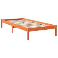 Bed met boekenkast zonder matras grenenhout wasbruin 75x190 cm - thumbnail