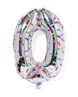 HEMA Folieballon cijfer 0 confetti XL - thumbnail