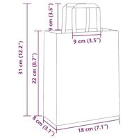 VidaXL Papieren zakken 50 st met hengsels 18x8x22 cm roze - thumbnail