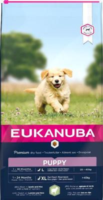 Eukanuba - Kroketten rijk aan lam en rijst voor puppy's van grote rassen - Gevoelige spijsvertering - DHA en calcium - Bevordert de groei, Lam & Rijst 12 kg