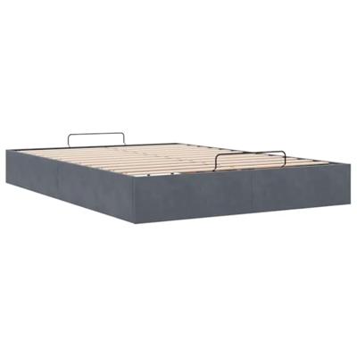 Ottoman bedframe zonder matras 140x190 cm fluweel donkergrijs
