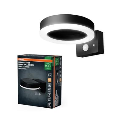 OSRAM HOMELIGHTING ENDURA Style Solar Wall Sensor Single Circle 6W Black 4099854455568 LED-buitenlamp (wand)