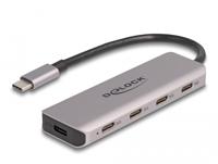 Delock 64238 64238 USB-hub 4 poorten USB-C USB 3.2 Gen1 5 GBit/s Met USB-C stekker Grijs - thumbnail