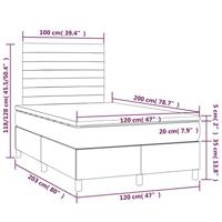 Boxspring met matras en LED fluweel lichtgrijs 120x200 cm - thumbnail