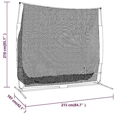 Honkbalnet draagbaar 215x107x216 cm polyester zwart en rood