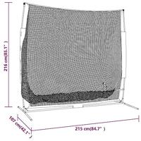 VidaXL Honkbalnet draagbaar 215x107x216 cm polyester zwart en rood - thumbnail