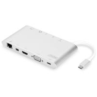 DIGITUS USB-C Docking Station - 11 poorten - 1x HDMI, 1x mDP, 1x VGA (4K@30Hz) - 3x USB 3.0 / USB 2.0, 1x USB Type-C - RJ45 LAN, jack audio, kaartlezer - Zilver - thumbnail