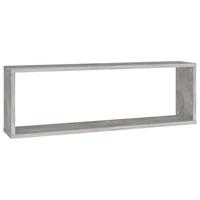 VidaXL Wandschappen kubus 2 st 80x15x26,5 cm bewerkt hout betongrijs - thumbnail