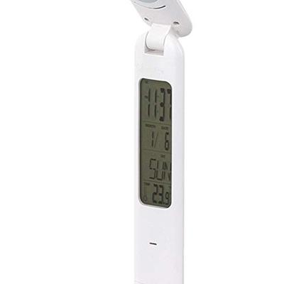 Globo BureaulampTyrell wit met klok - 58329W