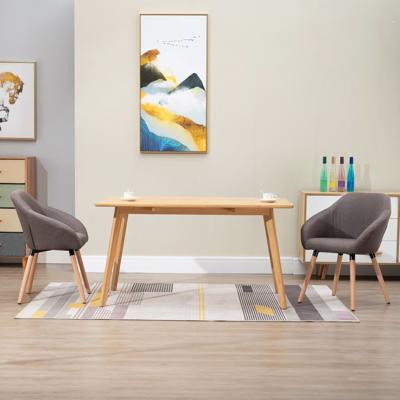 VidaXL Eetkamerstoelen draaibaar 2 st stof taupe VidaXL Eetkamerstoelen draaibaar 2 st stof taupe
