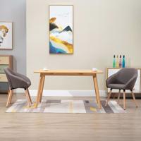 VidaXL Eetkamerstoelen draaibaar 2 st stof taupe - thumbnail