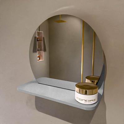 MONDIAZ SPOT spiegel rond 30cm met Spiegelplanchet kleur Plata.