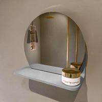 MONDIAZ SPOT spiegel rond 30cm met Spiegelplanchet kleur Plata. - thumbnail