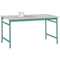 Manuflex BB3031.5021 Bijzettafel basis stationair met melamine tafelblad in waterblauw RAL 5021, bxdxh: 1250 x 600 x 780 mm Waterblauw - thumbnail