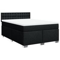Boxspring met matras stof zwart 160x200 cm - thumbnail