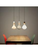 Light depot - combi fitting rond E27 - wit / hout - Outlet - thumbnail