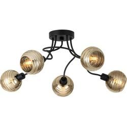 Stars of Light Zwarte plafondlampCreppo 5-lichts - 39691