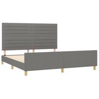 Bedframe zonder matras stof donkergrijs 180x200 cm - thumbnail