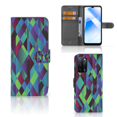 OPPO A16/A16s/A54s | Book Case | Abstract Green Blue