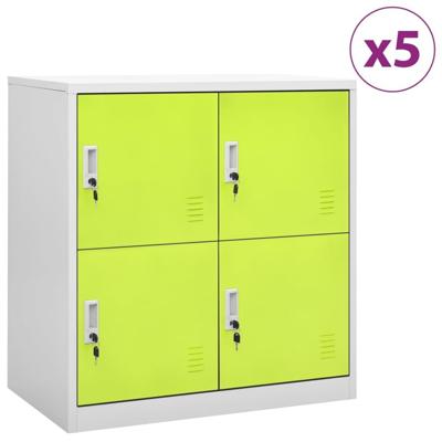 Lockerkasten 5 st 90x45x92,5 cm staal lichtgrijs en groen
