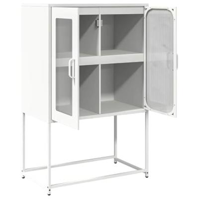 Hoge kast 68x39x107 cm staal wit