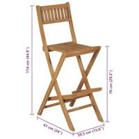 Tuinbarkrukken inklapbaar 2 st massief teakhout - thumbnail