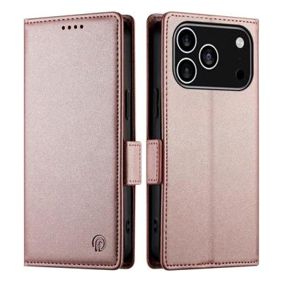 Lunso iPhone 17 Pro hoesje - PU leren Bookcase met ruimte voor pasjes - Rose Goud Lunso iPhone 17 Pro hoesje - PU leren Bookcase met ruimte voor pasjes - Rose Goud