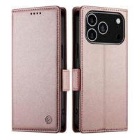 Lunso iPhone 17 Pro hoesje - PU leren Bookcase met ruimte voor pasjes - Rose Goud - thumbnail