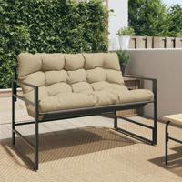 Tuinbank met kussen 113 m staal taupe - thumbnail