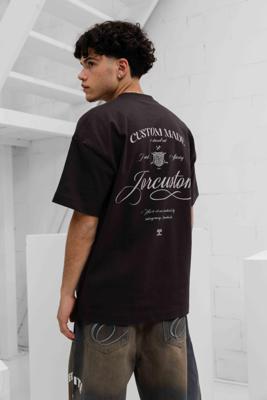 Jorcustom Handscript Loose Fit T-Shirt Heren Bruin - Maat M - Kleur: Bruin | Soccerfanshop