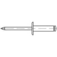 TOOLCRAFT 160018 Open popnagel (Ø x l) 3.2 mm x 6 mm Aluminium Staal 500 stuk(s) - thumbnail