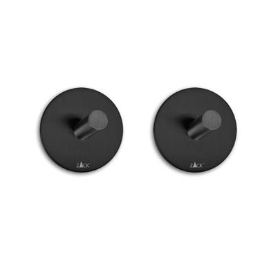 Zack Duplo/Peco Handdoekhaak rond zwart 2 stuks