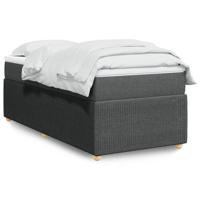 Boxspring met matras stof donkergrijs 90x200 cm - thumbnail
