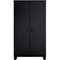 WOOOD Kledingkast 'Ties' 2 deuren, kleur Zwart - thumbnail