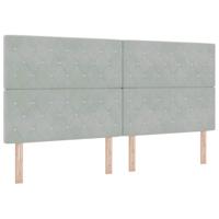 Boxspring bed met hoofdeinde Lichtgrijs 200 x 200 cm Fluweel - thumbnail
