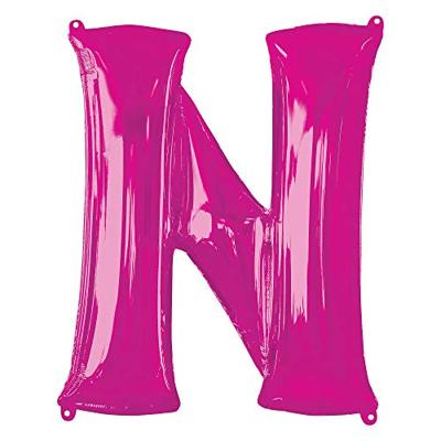 Folieballon Roze Letter &apos;N&apos; Groot