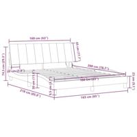 Bedframe met LED-verlichting fluweel donkergroen 160x200 cm - thumbnail
