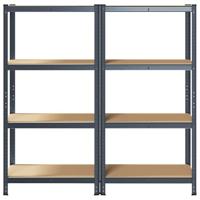 VidaXL Opbergrekken 4-laags 2st staal en bewerkt hout antracietkleurig - thumbnail