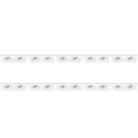 Spot Armatuur 10 Pack - Pragmi Borny Pro - GU10 Inbouwspot - Rechthoek Dubbel - Wit - Aluminium - Kantelbaar - 175x92mm - thumbnail