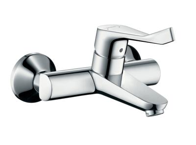 Hansgrohe Focus Care opbouw wandkraan met koppelingen met verlengde greep 12.1cm EcoSmart chroom 31913000 Hansgrohe Focus Care opbouw wandkraan met koppelingen met verlengde greep 12.1cm EcoSmart chroom 31913000