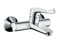 Hansgrohe Focus Care opbouw wandkraan met koppelingen met verlengde greep 12.1cm EcoSmart chroom 31913000 - thumbnail