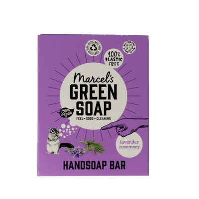 Marcel's Green Soap Handzeep blok- lavendel & rozemarijn - 90gr