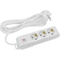 Stekkerdoos met Schakelaar - Verlengsnoer met Schakelaar - Decon - 3 Stopcontacten - 5 Meter - Randaarde - Wit | Nederland - thumbnail