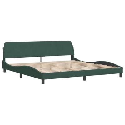 Bedframe zonder matras 200x200 cm fluweel donkergroen