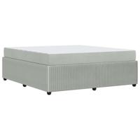 Bedframe met matras Lichtgrijs en Wit en Lichtgrijs Fluweel - thumbnail