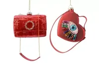 Kersthanger glas handtas 4x10.5x10cm - 1 stuk - thumbnail